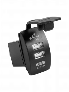 Гнездо розетка USB с белой подсветкой 12-24В TDS TS-CAU46